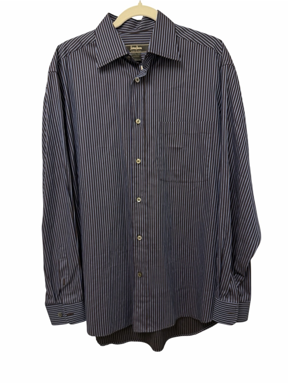 Neiman Marcus Men’s Dress Shirt 100% Cotton Made in Italy Size M